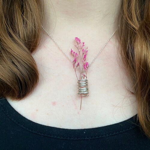 Flower Vase Wire Necklace Etsy