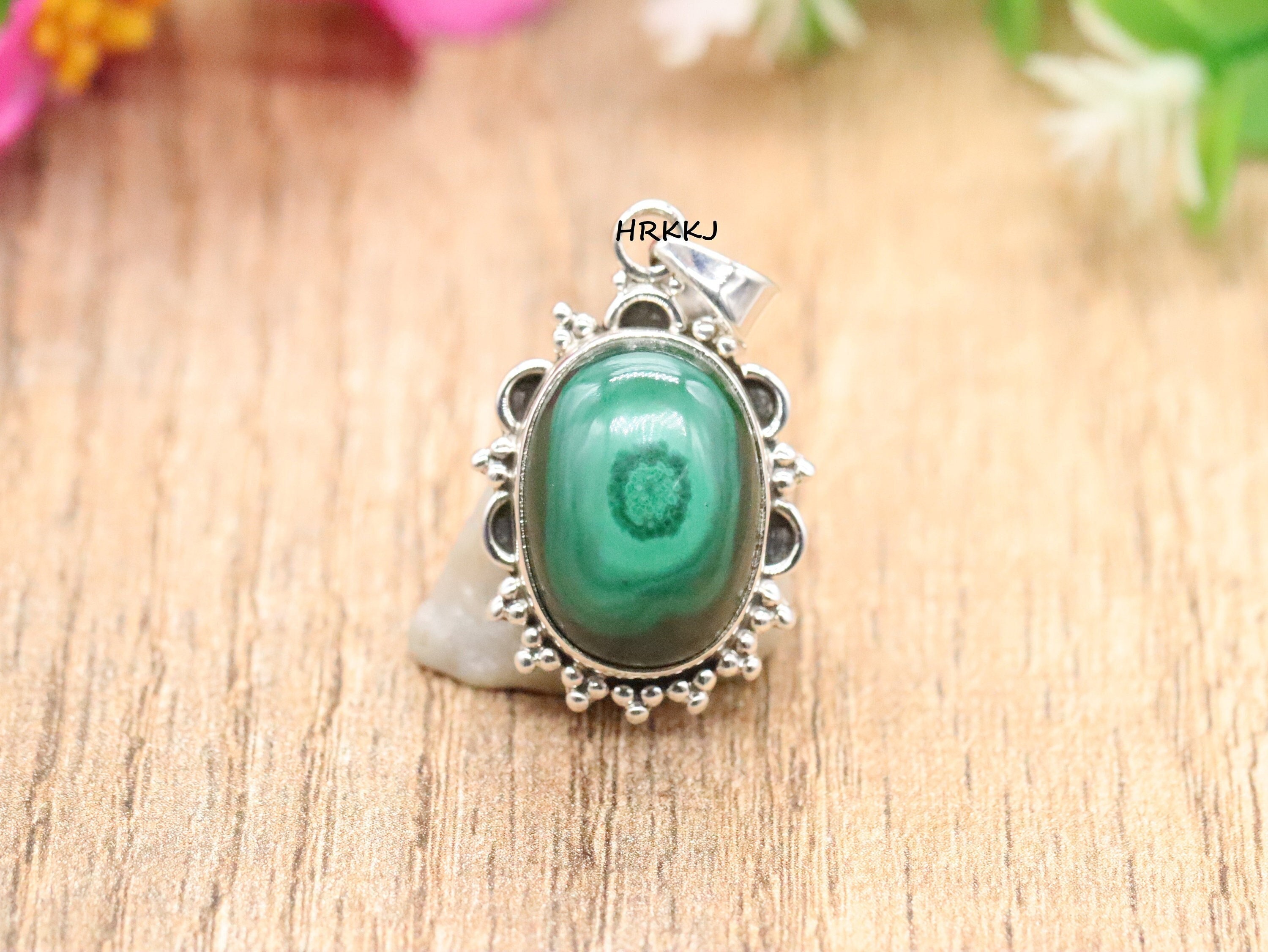 Natural Malachite Pendant Taurus 