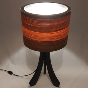 Table Lamp. Natural Walnut Lampshade. Tripod Stand Desk Lamp. Unique Handmade Lamp. Bedside Lamp. Night Lamp. image 6