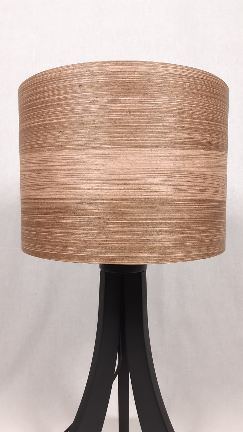 Table Lamp. Natural Walnut Lampshade. Tripod Stand Desk Lamp. Unique Handmade Lamp. Bedside Lamp. Night Lamp. image 7