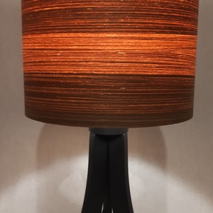 Table Lamp. Natural Walnut Lampshade. Tripod Stand Desk Lamp. Unique Handmade Lamp. Bedside Lamp. Night Lamp. image 8