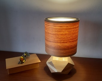 Wood Lamp. Table Lamp. Desk Lamp. Natural Oak Lampshade.