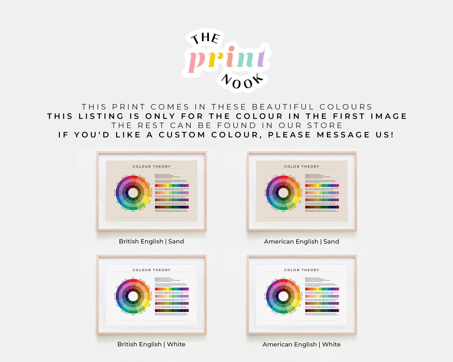 Color Theory on White | American English | Digital Printable ...