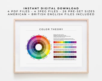 Color Theory on White American English Digital Printable