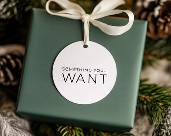 Want, Need, Wear, Read Gift Tags | Festive Christmas Gift Tag Printable Digital File Download, Kids Christmas Gift Tags, Xmas Holiday Tags