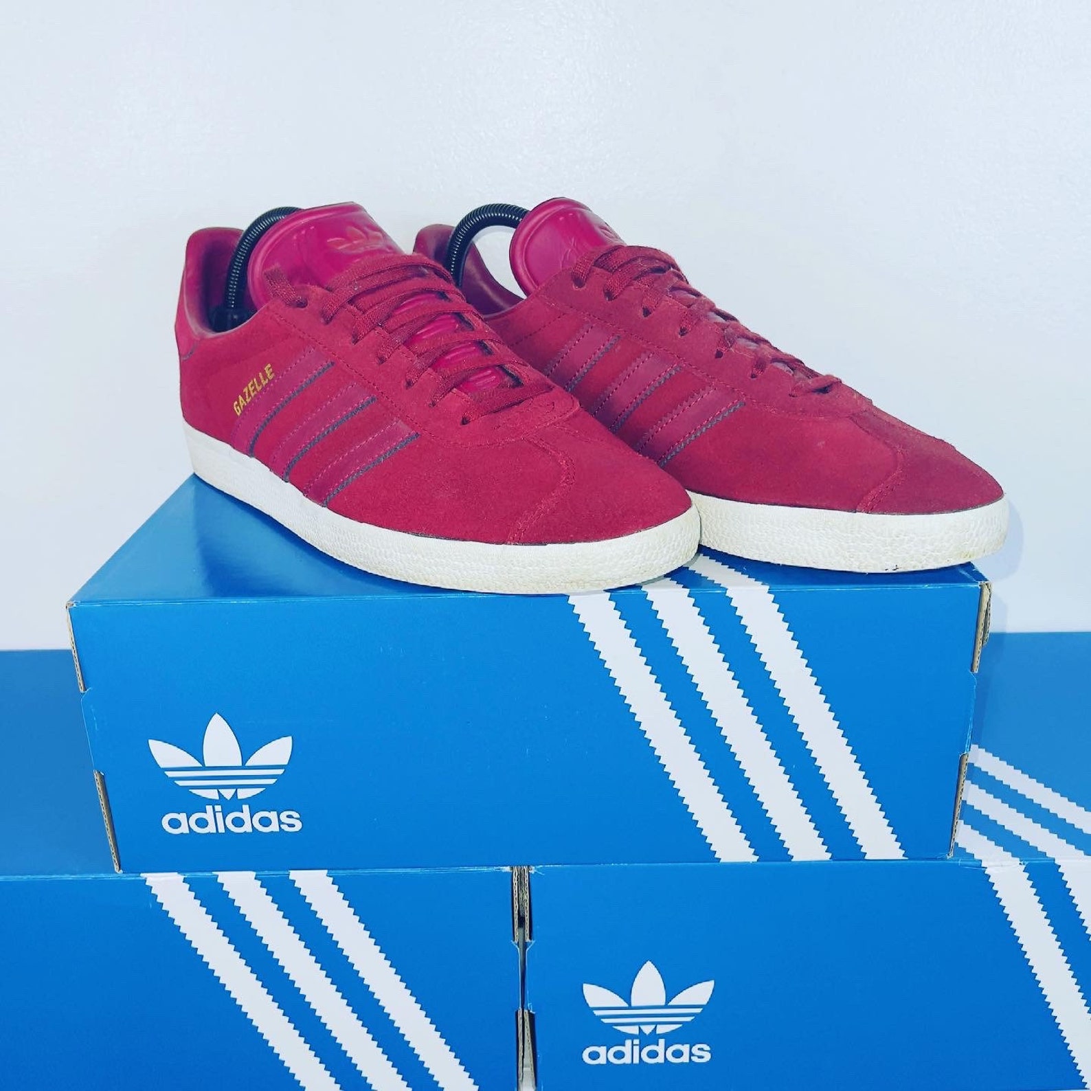 Adidas Originals Gazelle Burgundy Trainers size 8 | Etsy