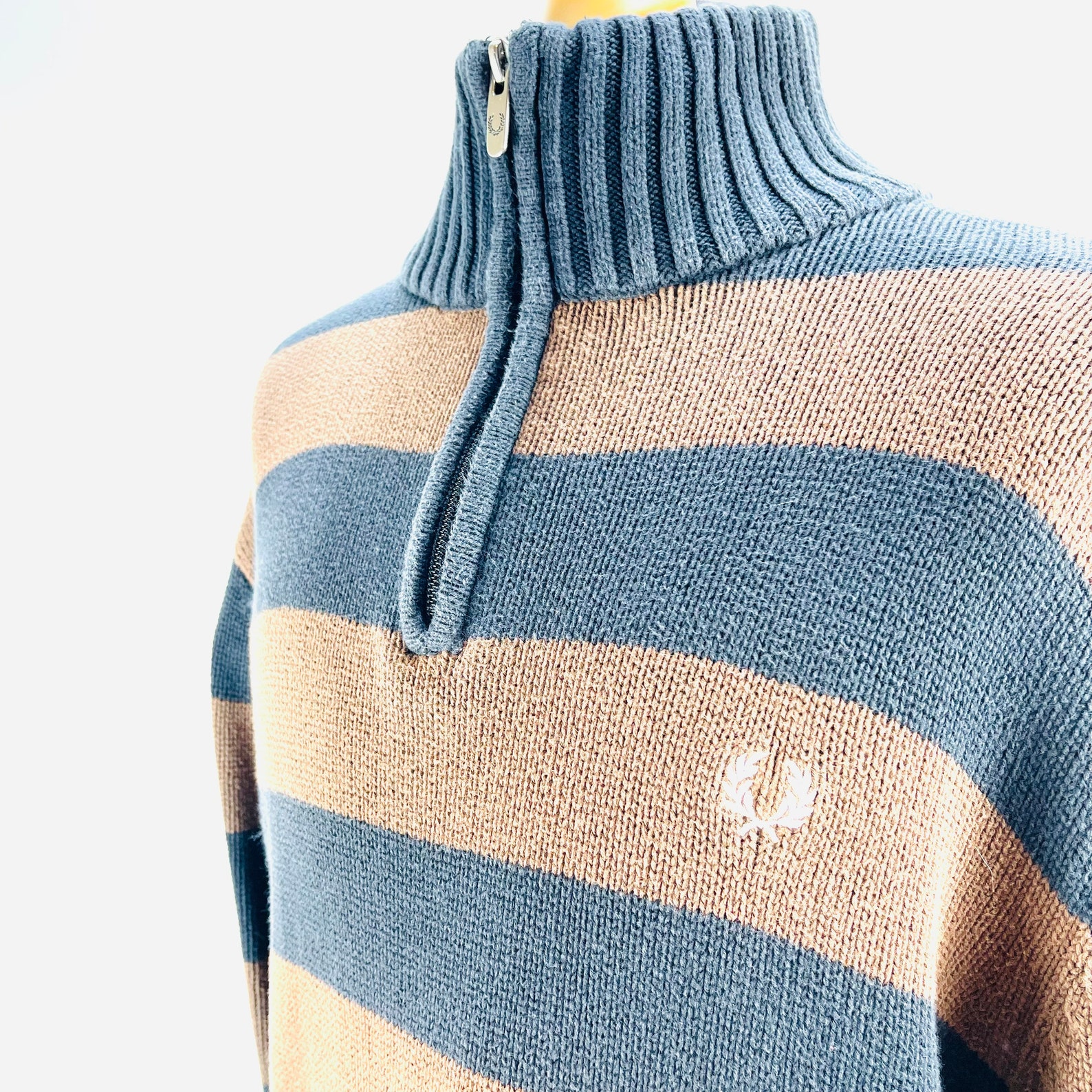 Rare Vintage Unisex Fred Perry Striped Zip Up Jumper Made in | Etsy
