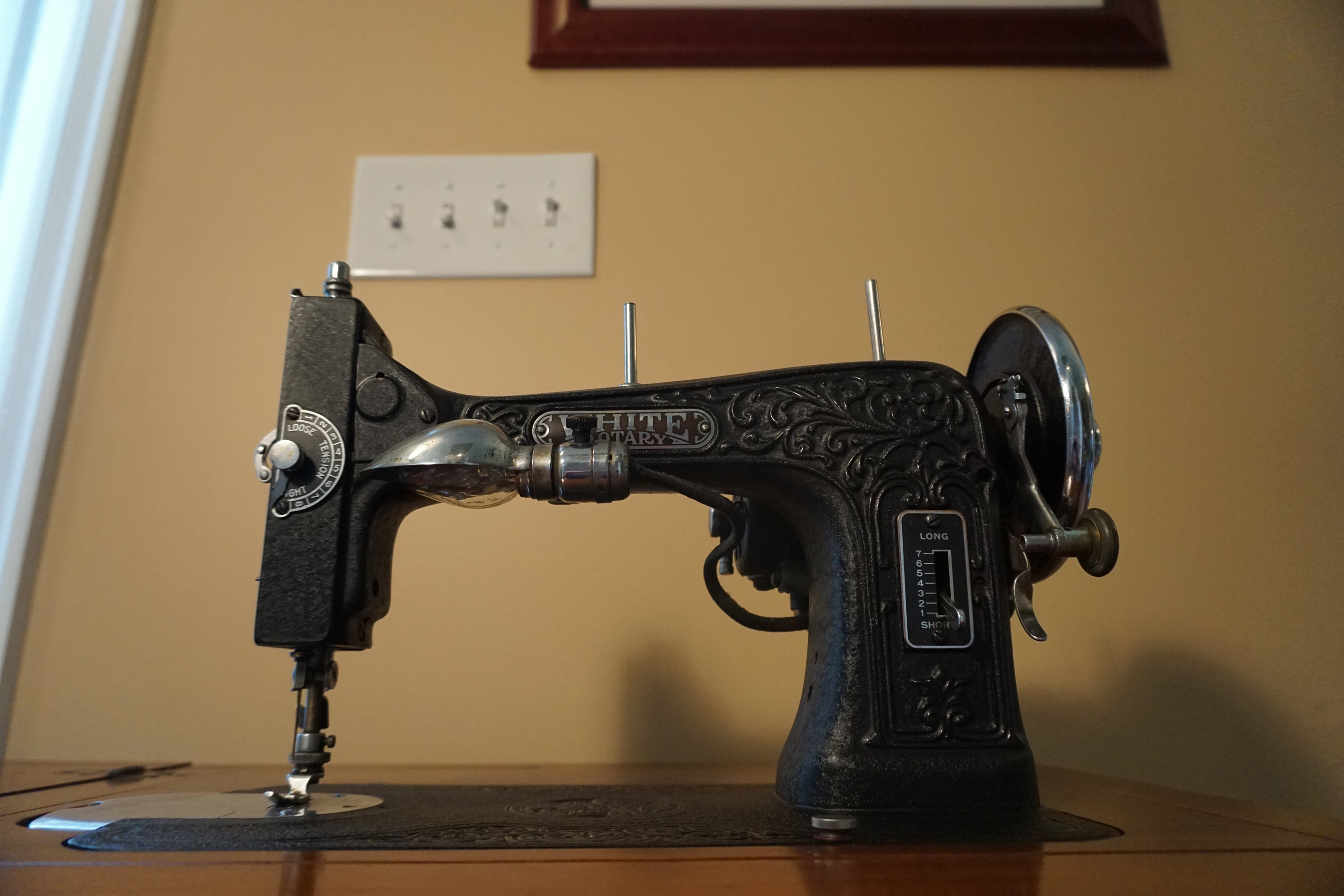 Vintage White Rotary Electric Sewing Machine in Cabinet PICK - Etsy