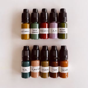 10ml Pigments for Jesmonite/Hydroflow/A1/Aqua Resin / Eco-Resin Pigment | Handy Dropper Bottle | Hand Mixed | Signature Shades