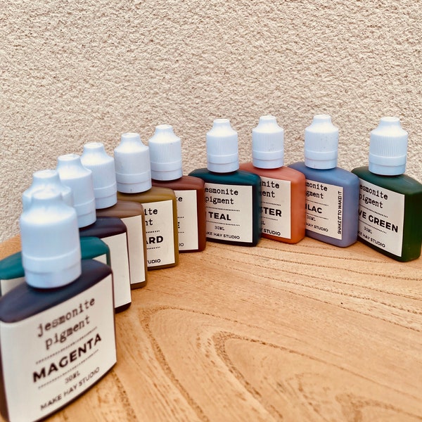 30ml Pigments for Jesmonite/Hydroflow/A1/Aqua Resin / Eco-Resin Pigment | Handy Dropper Bottle | Hand Mixed | MHC Signature Shades