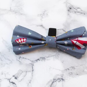Grey Circus Dog Bow, Carnival Dog Bow, Grey Dog Bow, Circus Dog Bow, Summer Dog Bow, Over the Collar Dog Bow, Dog Bowtie Dog Sailor Bow Cute