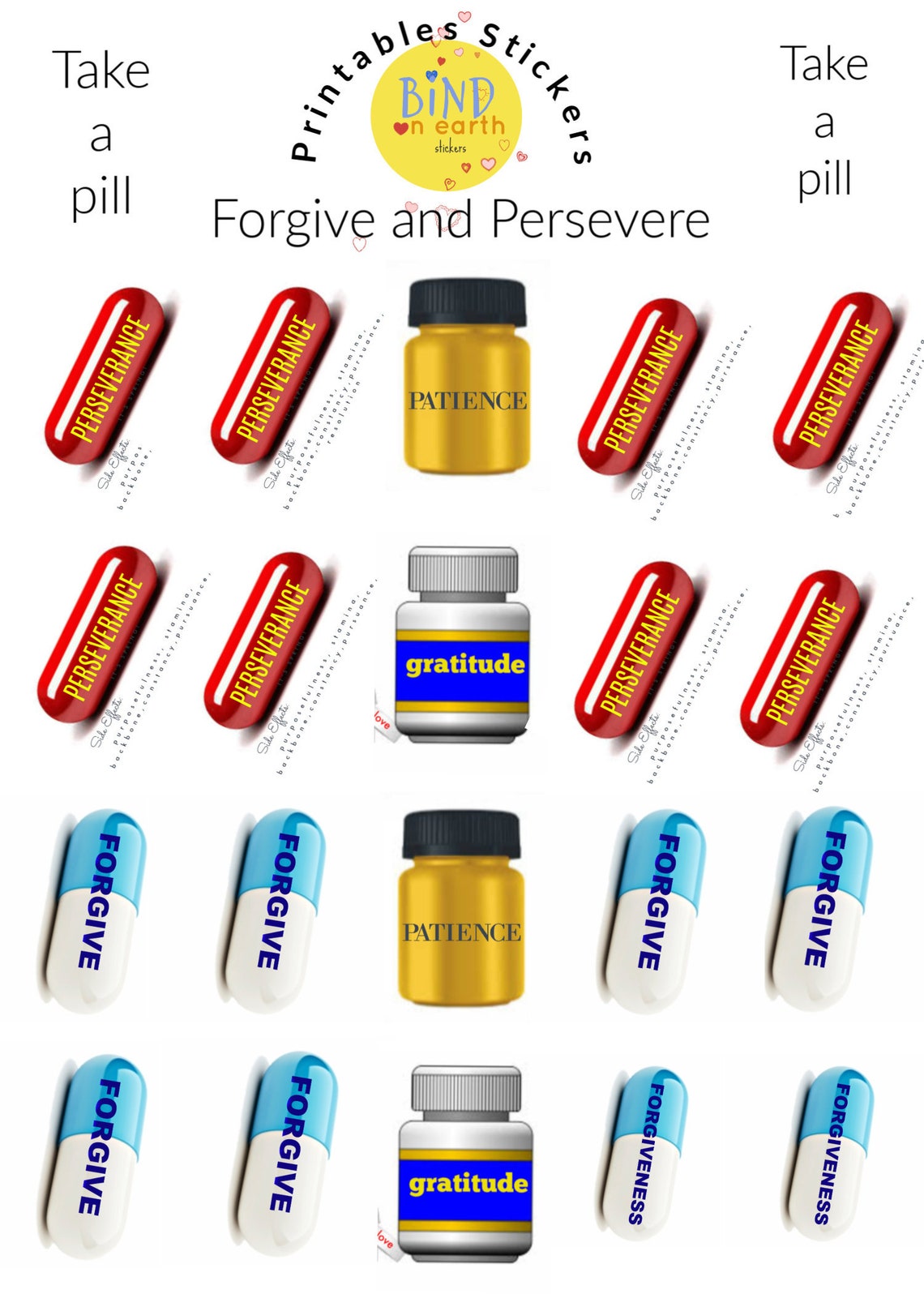 Pills Pills Bottle Printable Planner Pill Stickers | Etsy