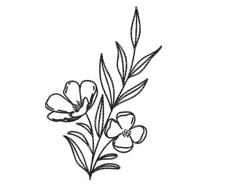 Flowers machine embroidery design , 7 sizes