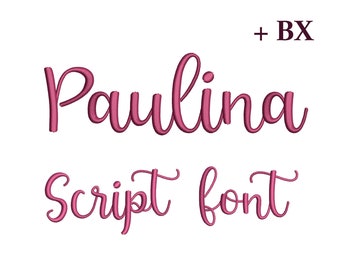 Script embroidery font , Machine embroidery designs Paulina , Cursive BX font