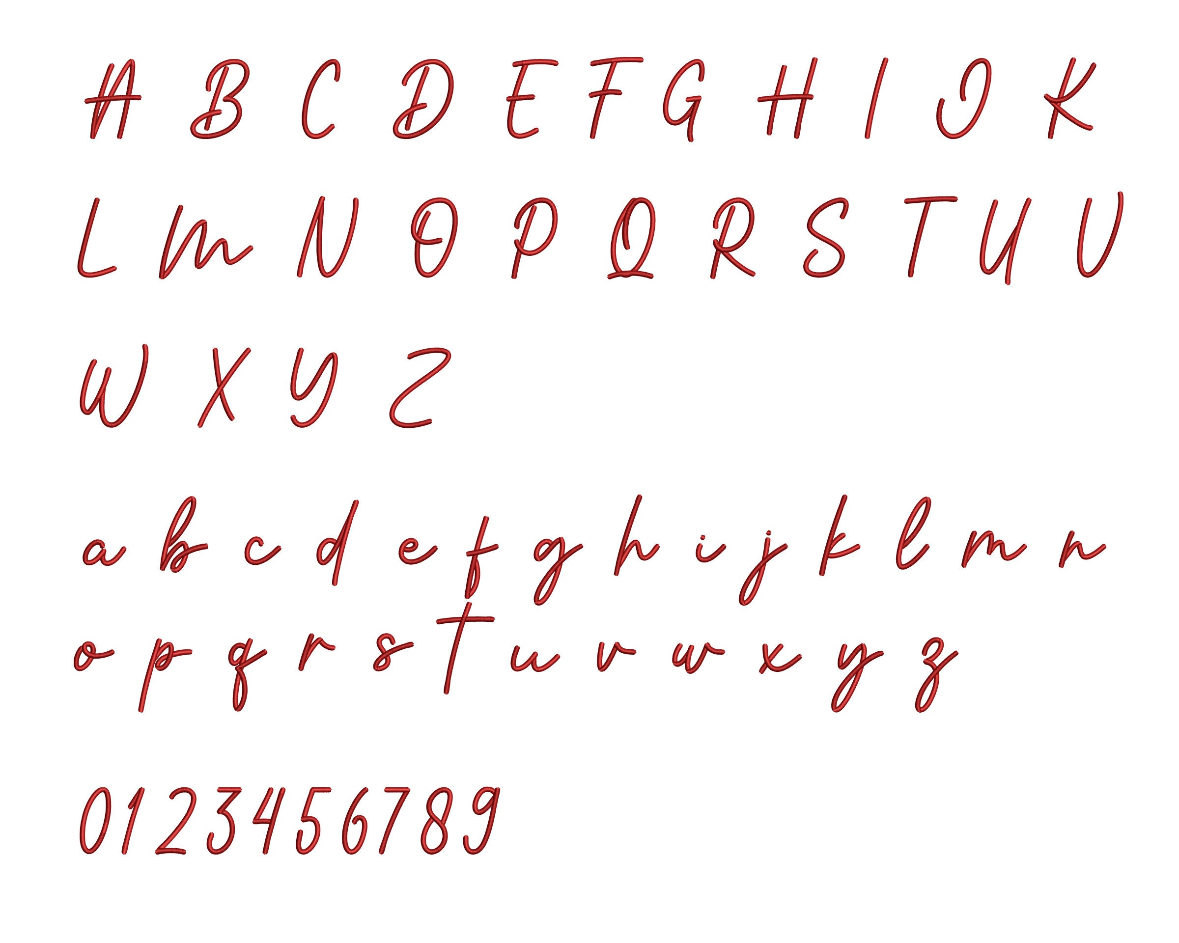 BX Script Machine Embroidery Font , A-Z Embroidery Design for Machine ...