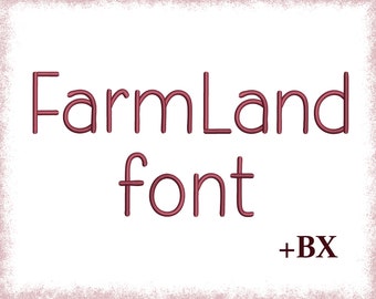 Farmhouse Rustic embroidery font , Machine embroidery design Farmland , BX font 5 sizes