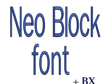 Neo Block embroidery font , Machine embroidery design , BX sans serif embroidery font for boy