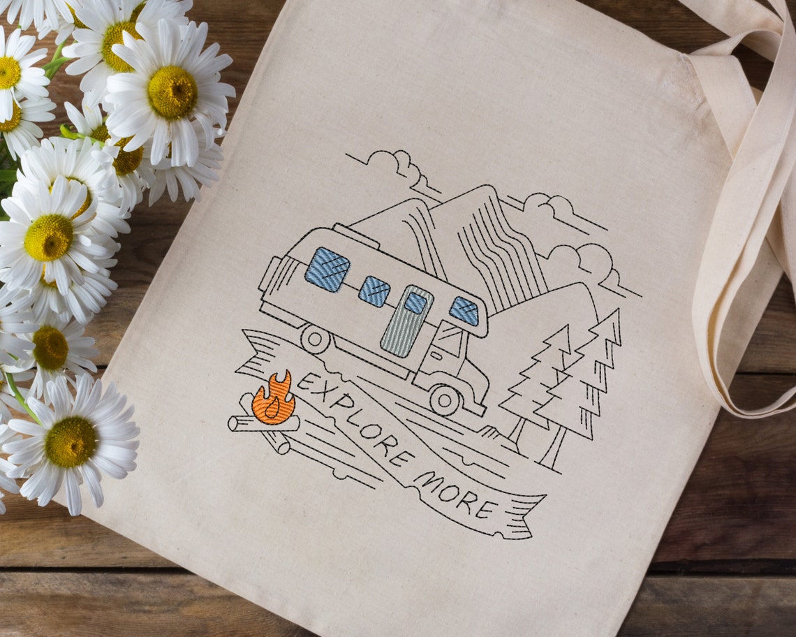 Camp Machine Embroidery Design Explore More Embroidery File Etsy