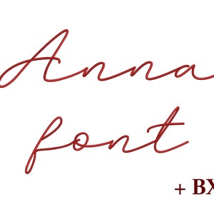 Font ricamo corsivo Anna, Disegni ricamo macchina, Font ricamo corsivo BX