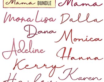 Mama Embroidery font bundle , Machine embroidery designs , 10 BX Script cursive embroidery fonts bundle