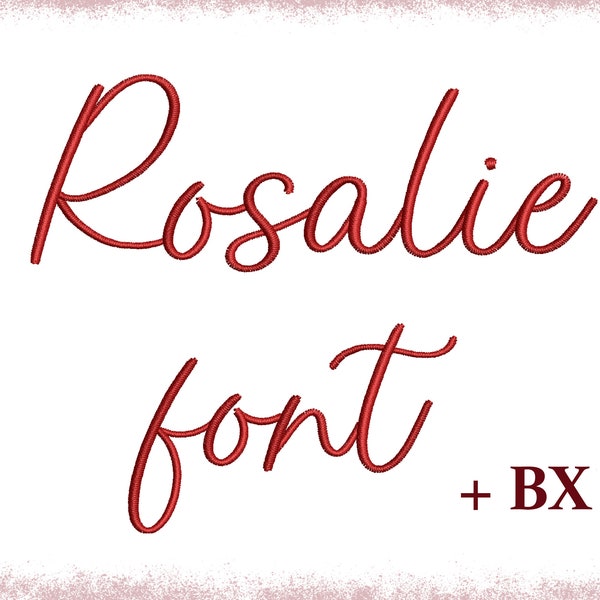 Script BX Stickschrift Rosalie , Designs für Maschinenstickerei , Cursive Varsity Stickschrift 5 Größen