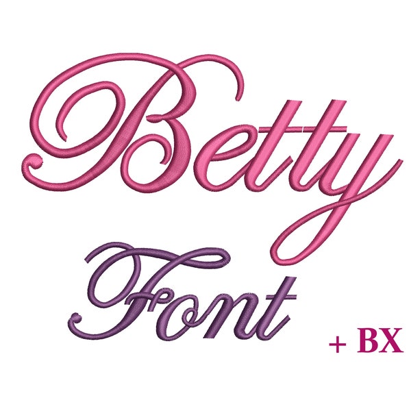 Embroidery font , Machine embroidery designs Betty , BX font , Monogram font 6 sizes