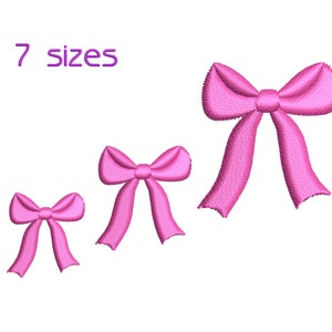 Machine embroidery design Mini Bow , Small Bow embroidery file 7 sizes