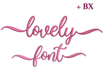 Lovely Script Embroidery Font, Machine Embroidery Designs (BX)