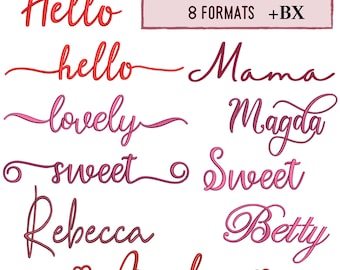 Machine embroidery designs, 10 Embroidery fonts bundle , BX font bundle