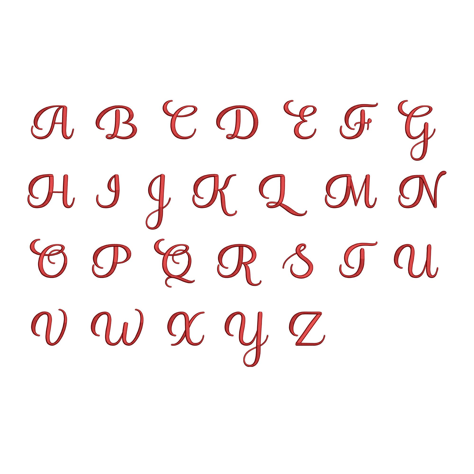 Machine Embroidery Script Machine Cursive Script Embroidery Font Grace , Embroidery Design , BX ...