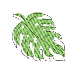 Tropical Leaf Embroidery design , Floral machine embroidery design 6 sizes