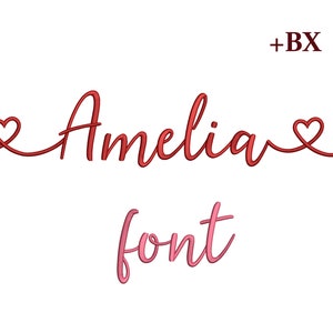 Embroidery font , Machine embroidery design Amelia , BX font 5 sizes