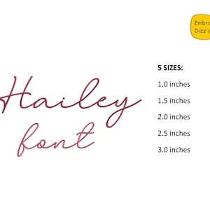 Script embroidery font , Machine embroidery design , BX cursive thin callighraphic embroidery font Hailey image 5