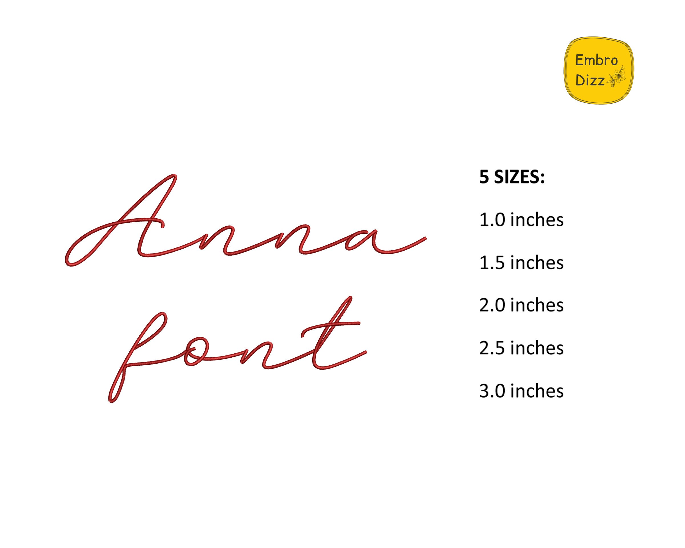 Script Embroidery Font Anna , Machine Embroidery Designs , Cursive BX ...
