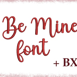 BX script wedding embroidery font , Monogram machine embroidery font designs Be mine , Christmas cursive embroidery font