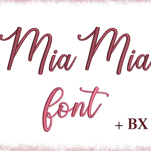 Maschinenstickschrift Mia Mia, Stickdatei , Schreibschrift A-Z Alphabet ONE, 5 Größen