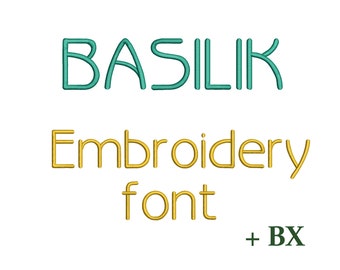 Basilik Mini Embroidery font , BX font , Machine embroidery designs 7 sizes 7 formats