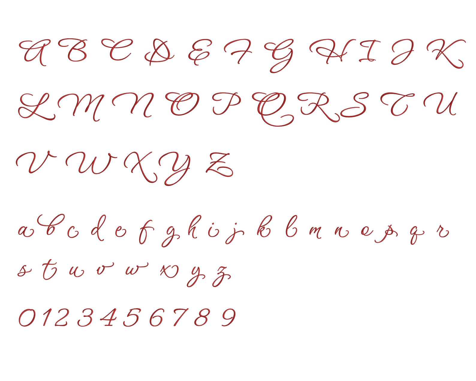 BX Script Embroidery Font , Machine Embroidery Design , Cursive ...