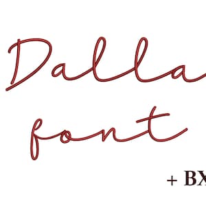Font ricamo script, disegno ricamo macchina Dalla, font Monogram BX