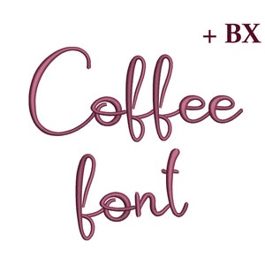 Font per ricamo a macchina BX Script, Disegni per ricamo a macchina Caffè