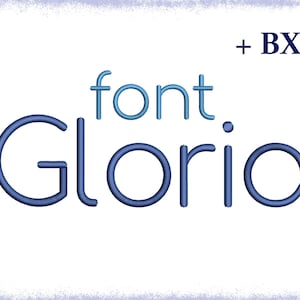Block embroidery font , Machine embroidery design , BX font Gloria 5 sizes