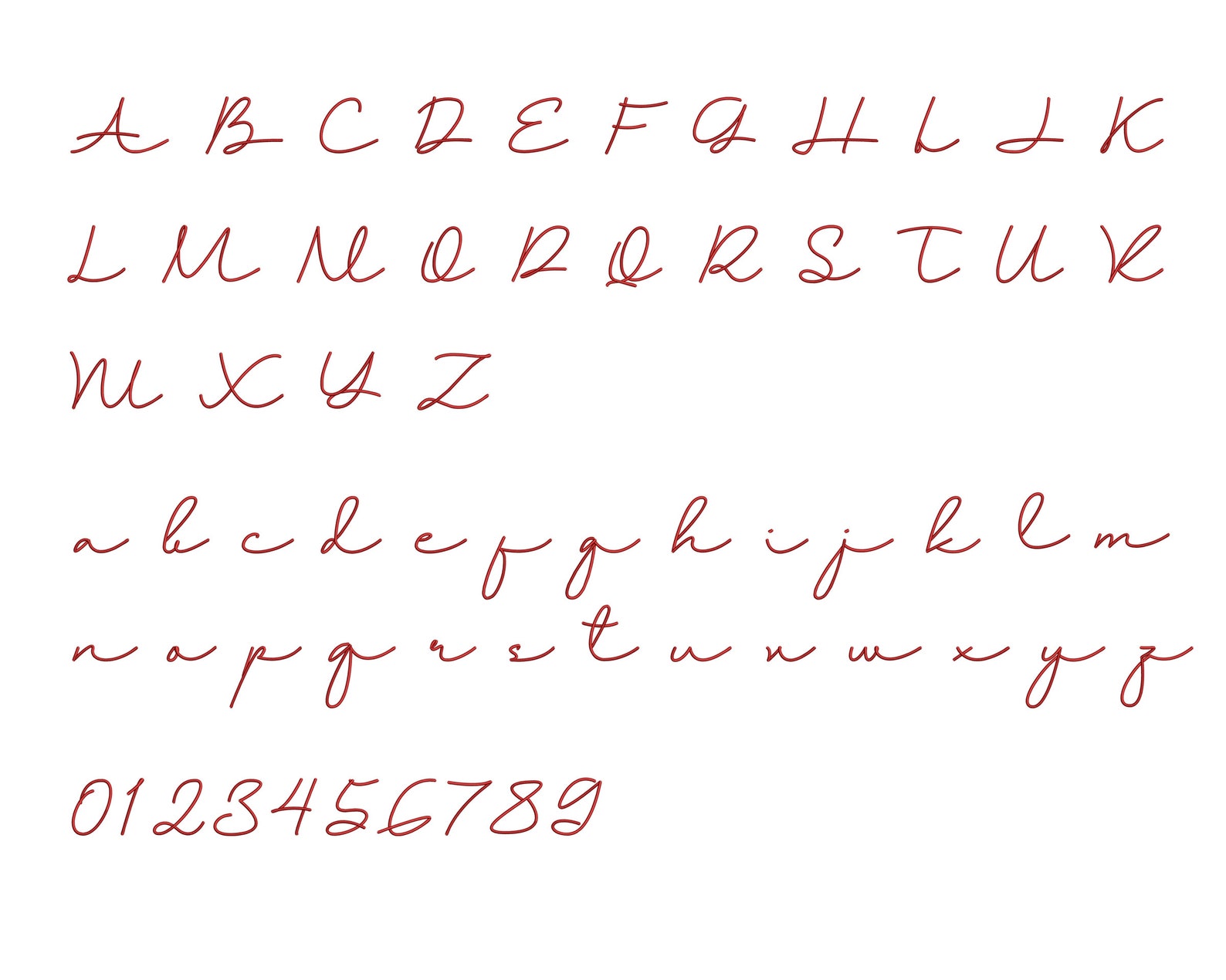 Cursive Embroidery Font Kerry Machine Embroidery Design - Etsy