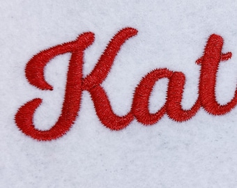 Mini script embroidery font Katelyn, Cursive machine embroidery design (BX, PES, DST) 6 sizes