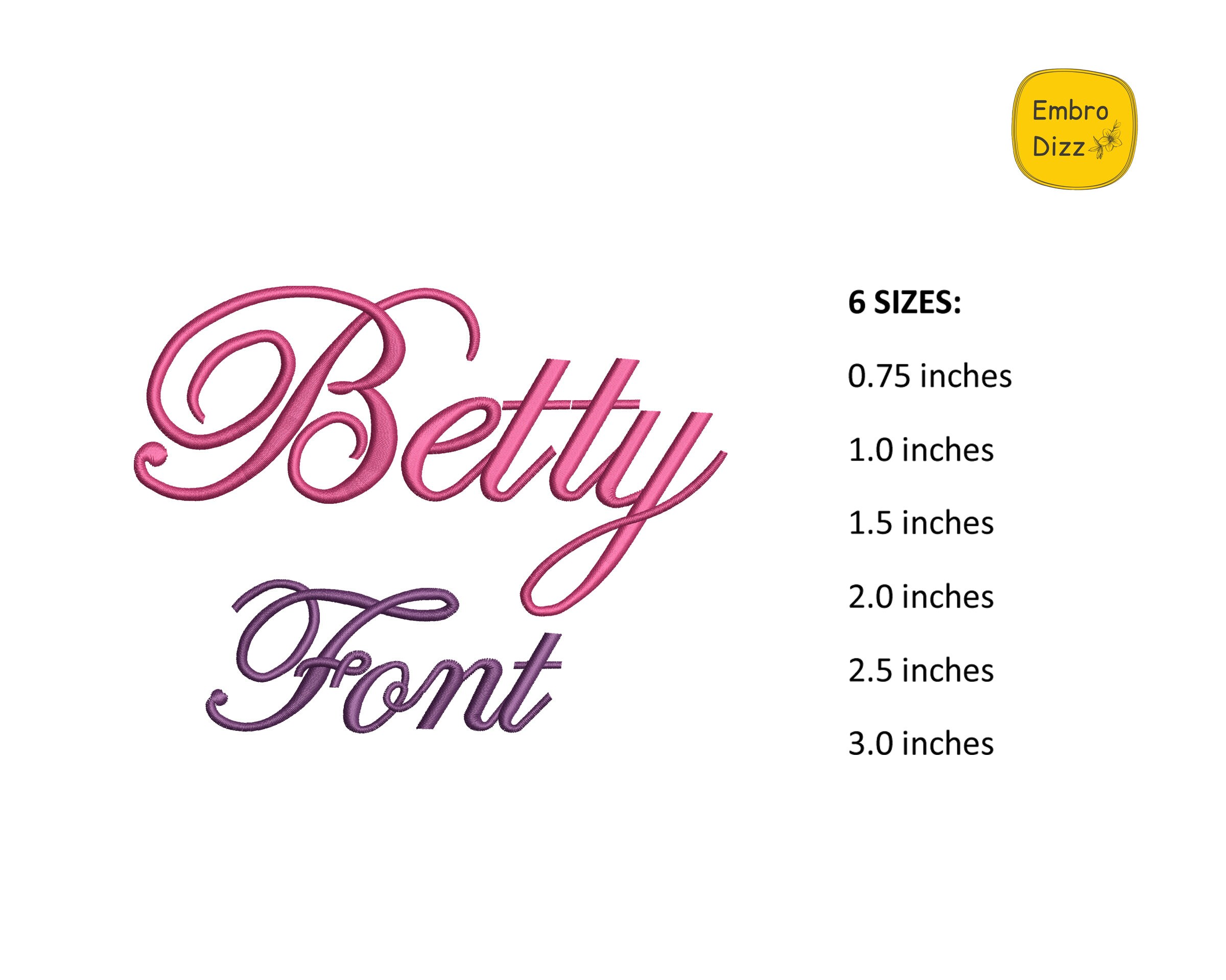 Betty Embroidery Font, Machine Embroidery Designs, BX Font (digital ...