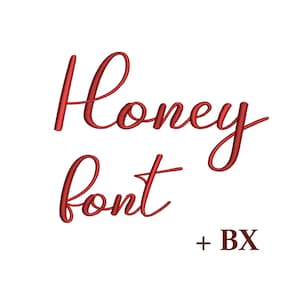Honey cursive machine embroidery font , BX script font , Machine embroidery design 5 sizes