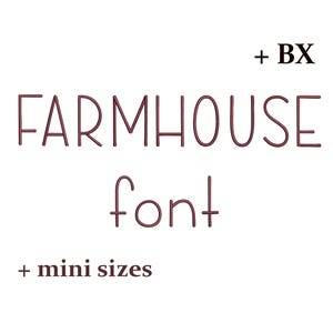 Farmhouse mini embroidery font , Rustic machine embroidery designs , BX font