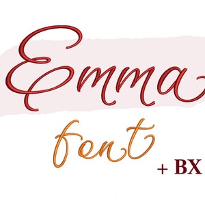 BX script embroidery font , Machine embroidery design , Cursive monogram embroidery font 5 sizes