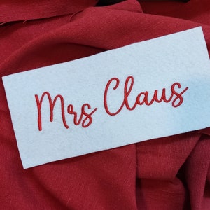 Christmas script machine embroidery font Mrs Claus , Machine embroidery design , BX font 5 sizes