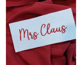 Christmas script machine embroidery font Mrs Claus , Machine embroidery design , BX font 5 sizes