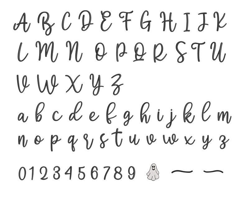 Halloween Script Machine Embroidery Font With Tails Spooky, Machine ...